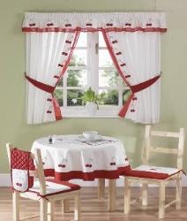 Sheer Curtains in Kitchen with maching table cloth