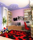 Stylish kid room with a lot of storage options