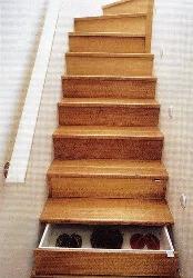 very practical storage in stairs