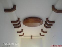 Ceiling with wood and POP design