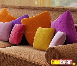 Colorful, soft and nice cushion cushion covers add style and colors to the theme of living room