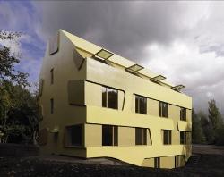 Exciting Two color exterior façade design for Residential complex