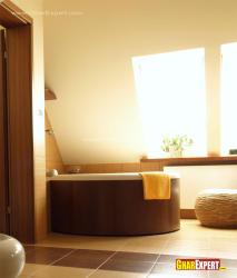 Corner wooden jaccuzi bath