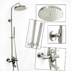 Features:

?Luxury bathroom brushed nickel rainfall shower faucet set YL-22B
?Modern design with water diverter
?Ceramic disc valve for ease of use with long life
?Standard size 1/2 "plumbing inlet connections
?Comes with all standard accessories and installation parts
?Meets or exceeds all industry standards and certification

