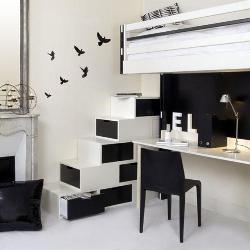 black and white room design