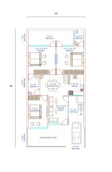 30 x 60 Floor Plan... 3 Rooms, 2 Bathroom, Drawing/Dining, Kitchen.