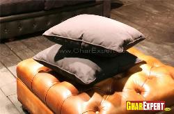 Modern design for ottoman in leather