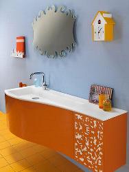 Stylish design of bathroom vanity with stylish mirror design