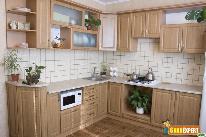 Natural wood cabinets add charm to your kitchen