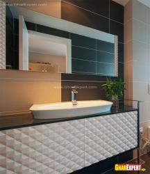 modern bathroom sink and mirror