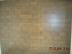 Veenered panelling in brick pattern