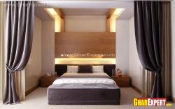 Simple and elegant bed headbaord in wood
