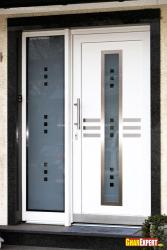 white modern entrance door design
