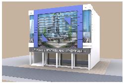 Elevation of showroom and shops
