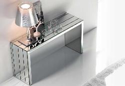 console with mirror glass