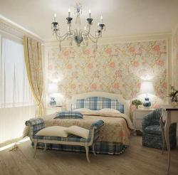 Bedroom Interior with wall paper