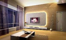 Stylish Wall accent lighting and beautiful curtain Design