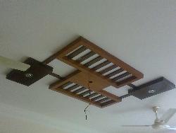 Wooden false ceiling for drawing room