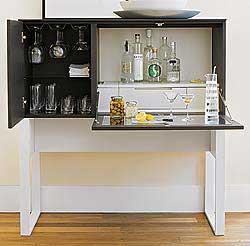 Sleek bar cabinet with wine cellar