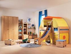 KidsRoom Decoration with Modern Style furniture and wooden flooring.