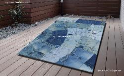 Recycled jeans carpet for children room