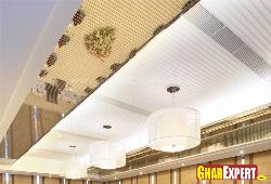 Decorate your ceiling with glass panels and modern ceiling lights