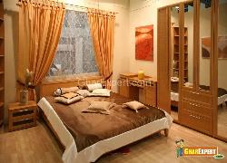 Bedroom with Wooden Furniture..