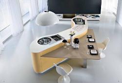 Round kitchen counter design view
