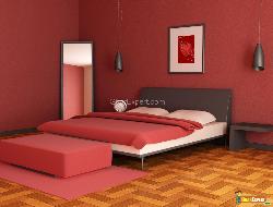 Modern Red Bedroom