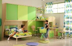 Kids room interior, wardrobe, flooring, ceiling, furniture design