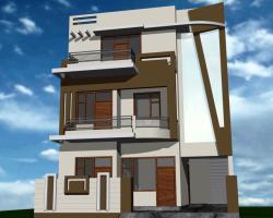 30" front colony house with outside wall design simple less expensive work