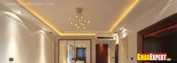 Suspended ceiling design with minimal lighting