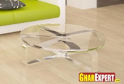 A stylish center table made with glass 
