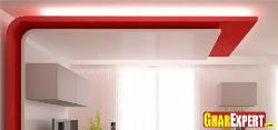 False ceiling with nice combination of red and white color