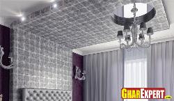 False ceiling for bedroom with little bit use of glass