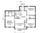 3BHK floor plan with rear and front porch
