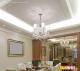 dining room ceiling design accompanied with crystal chandelier