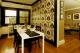wallpaper on partition wall for dining area