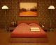 Bedroom with Brown Wall Color