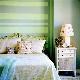 bedroom strips paint pattern in green