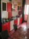 kitchen straight line in red and white