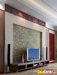 LCD Unit with Wall Decor  wall decor lcd