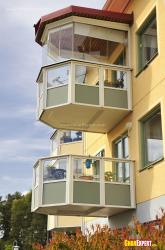 Balcony design with glass Round balconies