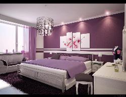 purple bedroom Interior Design Photos