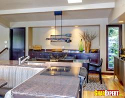 Modern hanging lights for open kitchen  Open kitchan in common