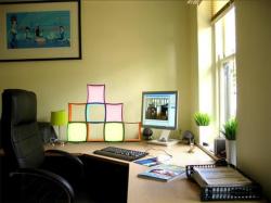 Colorful boxes on office table Interior Design Photos