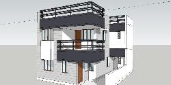 Front elevation model of house Pooja room modeling designs