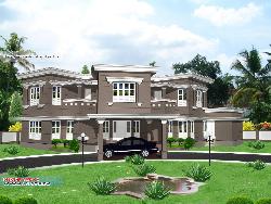 3d elevation exterior for Villa Indian villa