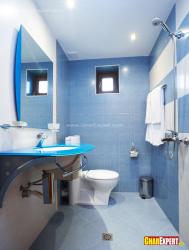 5 by 9 ft bathroom in blue color Interior Design Photos