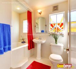 12 by 9 ft spacious bathroom with bathtub In 12×12 room